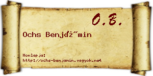 Ochs Benjámin névjegykártya
